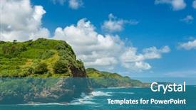  Presentation with coast - Beautiful presentation design featuring near timang beach on java backdrop and a teal colored foreground