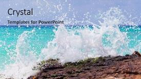  Presentation with caribbean - Presentation design consisting of rocky coast of caribbean sea background and a light blue colored foreground