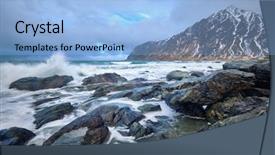  Presentation with rocky - Amazing slides having honda motos - rocky coast of fjord backdrop and a light blue colored foreground