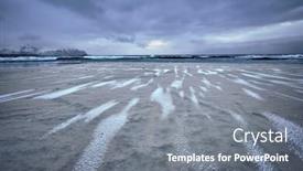  Presentation with rocky - Theme having rocky-coast-of-fjord background and a gray colored foreground