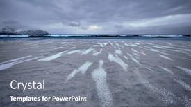  Presentation with rocky - Beautiful slides featuring rocky-coast-of-fjord backdrop and a gray colored foreground