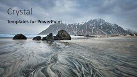  Presentation with rocky - PPT layouts with rocky-coast-of-fjord background and a light blue colored foreground