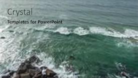  Presentation with beautiful nature - PPT theme having rocky-coastline-ocean-and-cloudy background and a light gray colored foreground