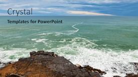  Presentation with new zealand - Presentation theme consisting of rocky-headland-between-porpoise-bay background and a light blue colored foreground