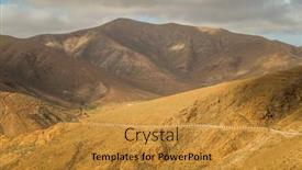  Presentation with hill road - Beautiful theme featuring rocky-hill-landscape-with-winding backdrop and a gold colored foreground