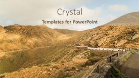  Presentation with hill road - Theme having rocky-hill-landscape-with-winding background and a lemonade colored foreground