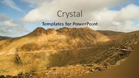  Presentation with hill road - Audience pleasing PPT layouts consisting of rocky-hill-landscape-with-winding backdrop and a soft green colored foreground