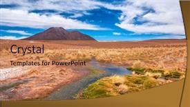  Presentation with hill - PPT theme featuring rocky hill spacious bolivian landscape background and a  colored foreground