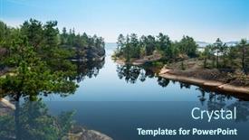  Presentation with rocky - Presentation consisting of rocky-islands-of-ladoga-lake background and a ocean colored foreground