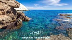  Presentation with mountain water - Amazing presentation theme having rocky-lagoon-near-chalk-mountain backdrop and a ocean colored foreground