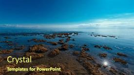  Presentation with rocky shore - Slides featuring rocky-lake-shore background and a wine colored foreground