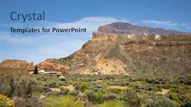 Presentation with rocky - Presentation theme consisting of rocky-landscape-in-el-teide background and a teal colored foreground