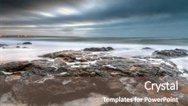  Presentation with ireland - Cool new presentation theme with rocky landscape of atlantic ocean in ballybunion ireland backdrop and a violet colored foreground