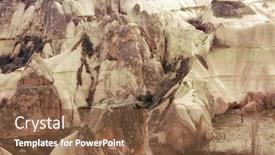  Presentation with cappadocia - Amazing slide deck having rocky-landscape-of-old-town backdrop and a tawny brown colored foreground