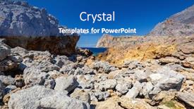  Presentation with rocky - Slide deck consisting of rocky-landscape-with-amazing-bay background and a ocean colored foreground