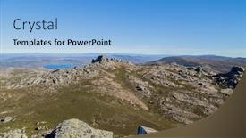  Presentation with rocky - PPT layouts having rocky-landscape-with-the-long background and a light blue colored foreground