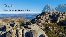  Presentation with rocky - Audience pleasing presentation theme consisting of rocky-landscape-with-the-long backdrop and a light blue colored foreground