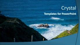  Presentation with rocky ocean coast - Slides having rocky-little-island background and a ocean colored foreground