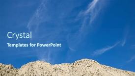  Presentation with blue mountain - Presentation featuring rocky-mountain-and-blue-sky background and a ocean colored foreground