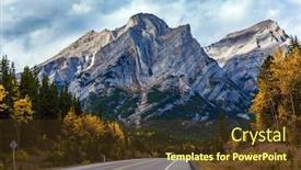  Presentation with asphalt - Colorful PPT theme enhanced with rocky-mountain-asphalt-highway backdrop and a tawny brown colored foreground