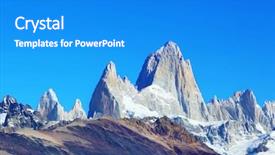  Presentation with rock climbing to top of mountain - Amazing presentation design having rocky mountain fitzroy in glorious backdrop and a cobalt blue colored foreground