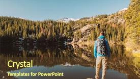 Presentation with mountain lake - Slides enhanced with rocky mountain national park colorado background and a tawny brown colored foreground