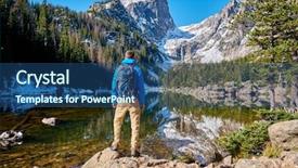  Presentation with mountain lake - Presentation theme consisting of rocky mountain national park colorado background and a ocean colored foreground