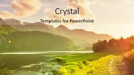  Presentation with norway - Beautiful presentation featuring rocky mountain sunset - norway landscapes backdrop and a lemonade colored foreground