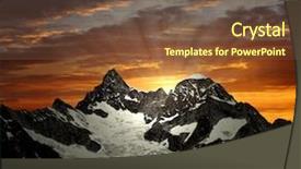  Presentation with winter in the swiss alps - PPT layouts having rocky mountain sunset - sunrise on the ober gabelhorn background and a tawny brown colored foreground