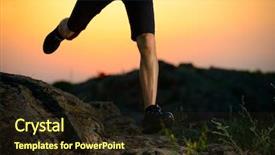  Presentation with active lifestyle - Beautiful slide deck featuring rocky mountain trail at night backdrop and a wine colored foreground