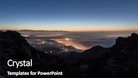  Presentation with los angeles - PPT layouts consisting of rocky mountain - foggy los angeles california dawn background and a black colored foreground