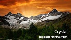  Presentation with alps - Presentation theme featuring rocky mountain - sunset on the ober gabelhorn background and a wine colored foreground