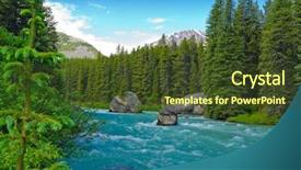  Presentation with nature river - Slide set enhanced with rocky mountains alberta canada background and a tawny brown colored foreground