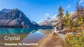  Presentation with rocky mountains - Audience pleasing slides consisting of rocky-mountains-canada-glacial-lake backdrop and a coral colored foreground