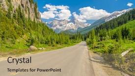  Presentation with rocky ocean coast - Presentation theme consisting of rocky mountains coastal mountains blackwall background and a coral colored foreground