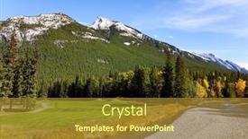  Presentation with cascade mountains - Presentation featuring rocky-mountains-of-canada-golf background and a tawny brown colored foreground