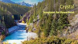  Presentation with mountain stream - PPT theme having rocky-mountains-of-canada-shallow background and a tawny brown colored foreground