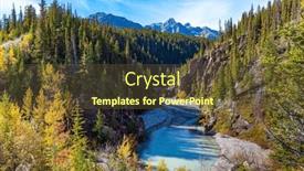  Presentation with mountain stream - PPT theme enhanced with rocky-mountains-of-canada-shallow background and a tawny brown colored foreground