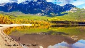  Presentation with mountain water - Cool new PPT layouts with rocky-mountains-of-canada-smooth backdrop and a coral colored foreground