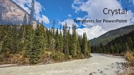  Presentation with color full - Audience pleasing presentation design consisting of rocky mountains of canada yoho national park autumn waterfall forms full-flowing water flow of pearl color backdrop and a teal colored foreground