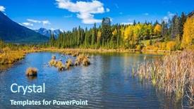  Presentation with forests - PPT theme featuring rocky mountains of canada background and a  colored foreground