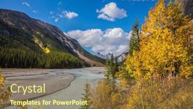  Presentation with river valley - PPT theme enhanced with rocky mountains the picturesque valley in jasper national park autumn decrease in river water background and a tawny brown colored foreground