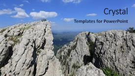 Presentation with rocky mountains - Colorful presentation enhanced with beautiful canyon lonely rocks - rocky mountains under blue sky backdrop and a light blue colored foreground