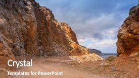 Presentation with rocky - Slide set having rocky off road on crete background and a coral colored foreground