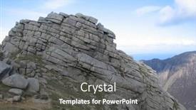  Presentation with scotland - Amazing PPT theme having rocky-outcrops-isle-of-arran backdrop and a dark gray colored foreground