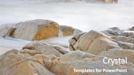  Presentation with cost - Amazing slides having rocky seascape on the portuguese cost in a windy late afternoon backdrop and a gray colored foreground