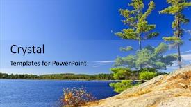  Presentation with rivers - Slides featuring wilderness of lake of two background and a light blue colored foreground