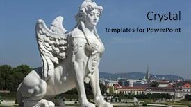  Presentation with rococo art - Presentation theme having rococo sphinx in the belvedere background and a teal colored foreground