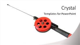  Presentation with fishing - PPT theme featuring rod for the ice fishing background and a  colored foreground