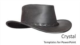  Presentation with australian - Beautiful slides featuring rodeo fashion - black leather australian hat backdrop and a white colored foreground